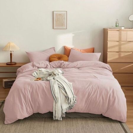 Luxury Light Pink Duvet With pillowcases and Bedspread High Quality Luxury pink Bedding Set 4 by 6/ 6 by 6/ 6 by 7/ 7 by 7 Sizes