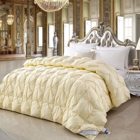 Ivory Double Padded Pintuck Duvet Set 4by6/ 6by6/ 6by7/ 7by7 Size, High Quality Soft and Breathable Pintuck Duvet with 1 Bedspread and 2/4 Pillowcases Set, Cotton