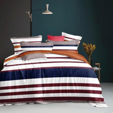 Multicolor Duvet Plus Matching Pillowcases and Bedsheet Set Perfect for any Decor, Doesn't Shred nor Fade,Easy Care, (4 by 6, 6 by 6, 6 by 7, 7 by 7) Breathable Fabric