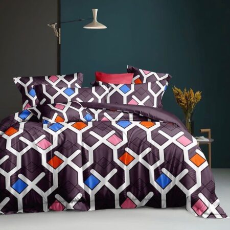 Multicolor Duvet Set-Matching Pillowcases and Bedspread Set Included, 100% Cotton, Breathable and Comfortable 4 by 6, 6 by 6, 6 by 7, 7 by 7