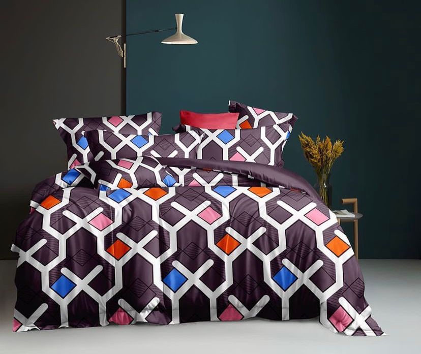 Multicolor Duvet Set-Matching Pillowcases and Bedspread Set Included, 100% Cotton, Breathable and Comfortable 4 by 6, 6 by 6, 6 by 7, 7 by 7