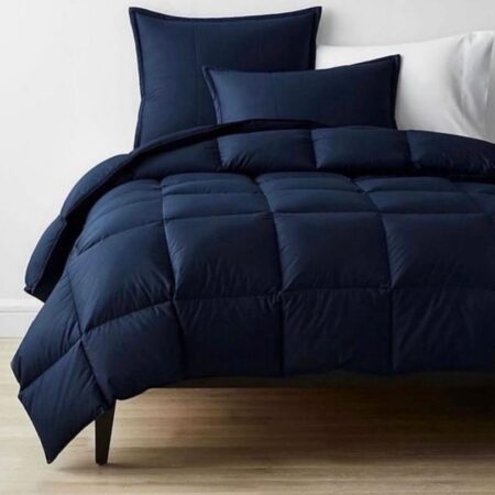 Navy Blue Comforter Set, High Quality Soft and Breathable 4/6 Pcs Navy Bedding Set - 1 Duvet + Bedsheet and 2/4 Matching Pillowcases Set (4 by 6/ 6 by 6/ 6 by 7/ 7 by 7)