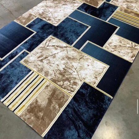 Navy Blue Gold Rug for Living Rooms Children Room, Decor Carpet 4 x 6, 5 x 7, 7 x 10, 8 x 11 Turkish Rug