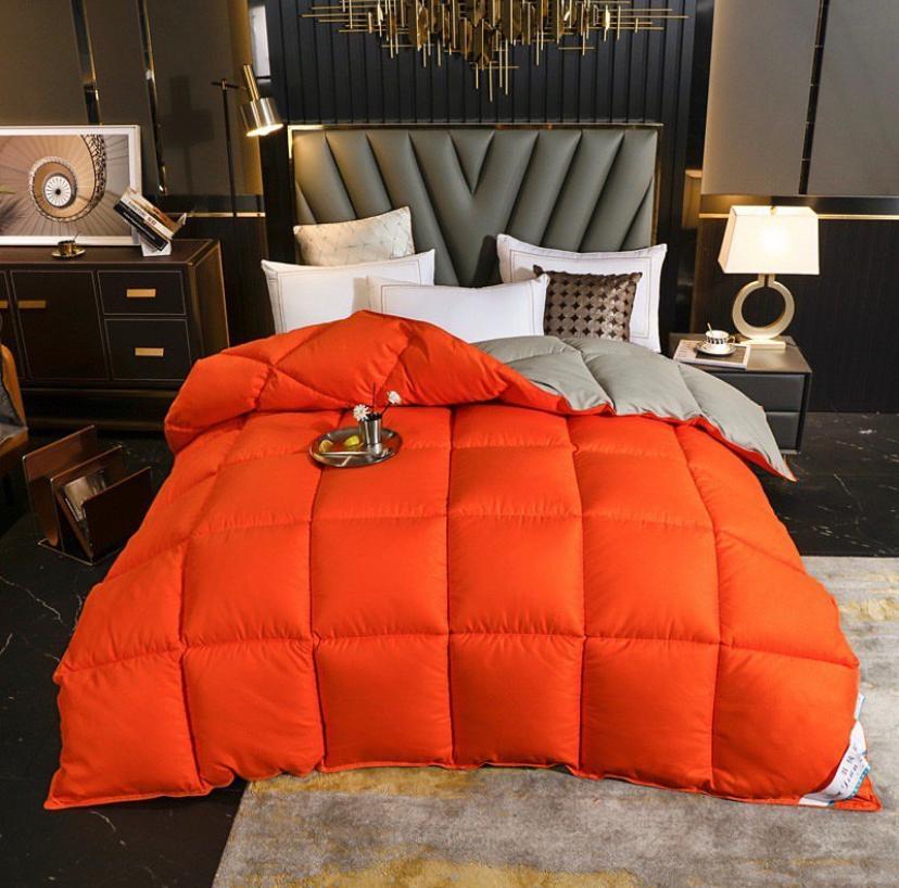 Orange Double Padded Soothing Duvet Set Fluffy Soft, Skin Friendly Shred and Fade Resistant Duvet +Matching Pillowcases and Bedsheet (4 by 6, 6 by 6, 6 by 7, 7 by 7 Sizes)