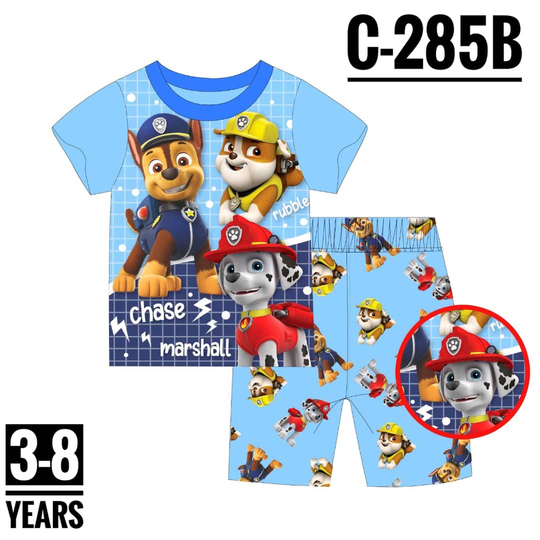 Cartoon Paw Patrol Chase Short Sleeves Kids and Toddlers Girls Boys Age 4 Pyjamas