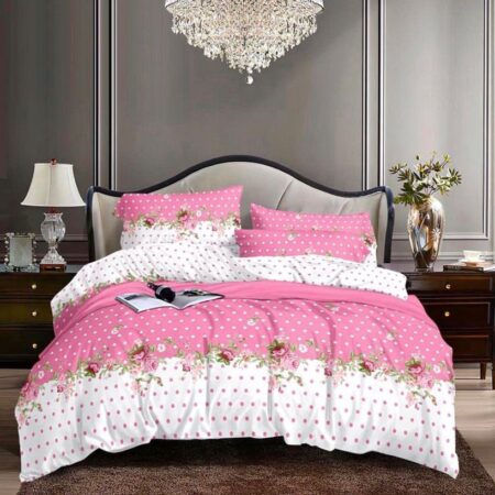 Pink and White Little Roses Bedsheet and Pillowcases Finest Cotton Doesn't Shred nor Fade (4 by 6, 6 by 6, 6 by 7, 7 by 7)