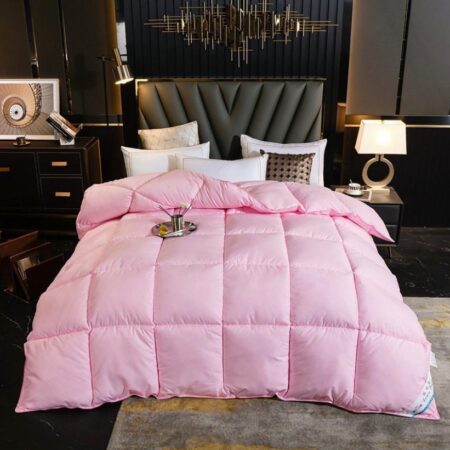 Pink Double Padded Soothing Duvet Set, Skin Friendly and Durable Double Padded Duvet + Pillowcases and Bedsheet Set (Sizes: 4 by 6, 6 by 6, 6 by 7, 7 by 7)