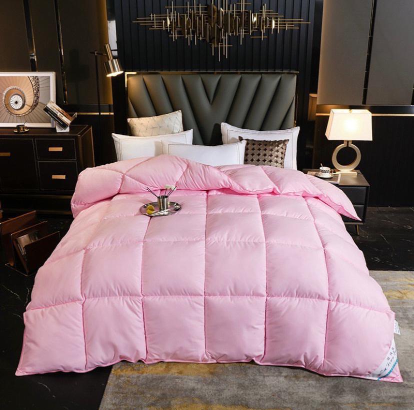 Pink Double Padded Soothing Duvet Set, Skin Friendly and Durable Double Padded Duvet + Pillowcases and Bedsheet Set (Sizes: 4 by 6, 6 by 6, 6 by 7, 7 by 7)