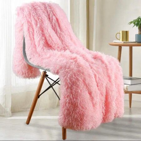 Faux Fur Pink Blanket, Skin Friendly