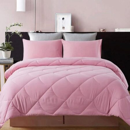 Pink Duvet Set -Premium All Season Pink Bedding Including Duvet +Matching Pillowcases and Bedspread Set, Fluffy Soft and Comfortable (4 by 6, 6 by 6, 6 by 7, 7 by 7 Sizes)