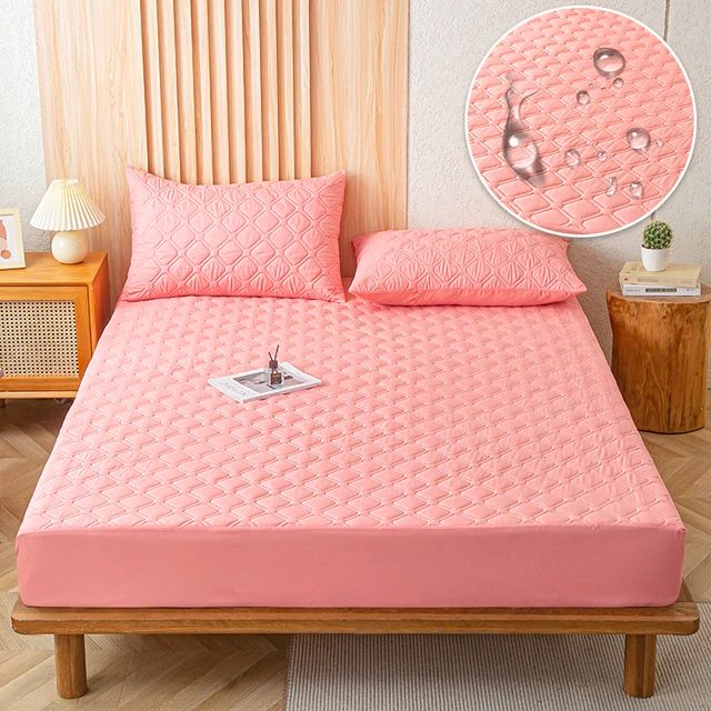 Quality Mattress Protector - Non-Slip Mattress Waterproof, Quilted Mattress Protector, Pink (4.5 by 6, 4 by 6, 5 by 6, 6 by 6, 6 by 7, 7 by 7 Standard, Queen, King Mattress Protector