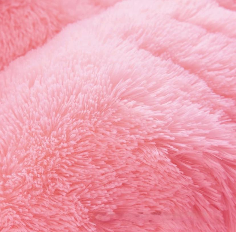 Faux Fur Shaggy Ultra Soft and Plush Duvet Set - Warm and Breathable Crystal Velvet Duvet Set (1Fluffy Faux Fur Duvet with 2- 4 Faux Fur Matching Pillowcases and Bedspread Set) (4 by 6, 6 by 6, 6 by 7, 7 by 7)|Pink - Image 4