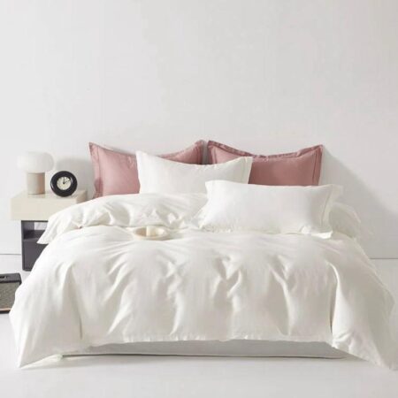 Plain White Complete Duvet set - High Quality Duvet + Bedsheet and Pillowcases Set 4by6-6by6-6by7-7by7 Sizes