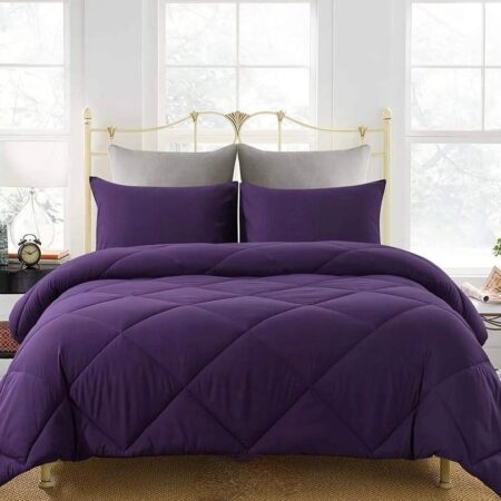 Purple Goose Down Duvet Set -Matching Pillowcases and Bedsheet Included 4 by 6, 6 by 6, 6 by 7, 7 by 7) All Season Comforter Set Light Weight and Comfortable