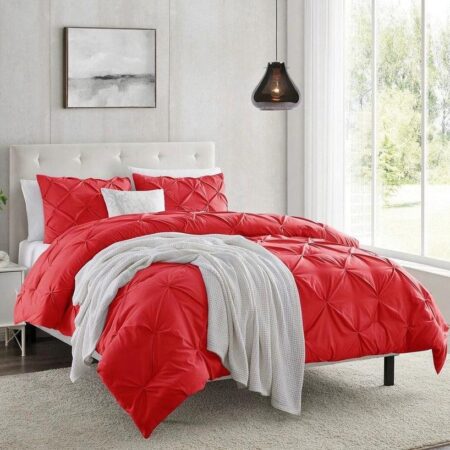 Red Pintuck Duvet set, Available in 4 by 6, 6 by 6, 6 by 7, 7 by 7