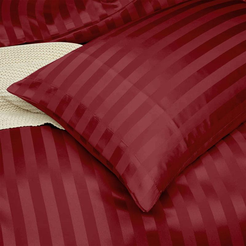 Red American Cotton Stripes Quilt Duvet Set - Premium Cotton Soft Durable Breathable Red Stripes Duvet with Bed sheet and Matching Pillowcases (4 by 6, 6 by 6, 6 by 7, 7 by 7) - Image 5