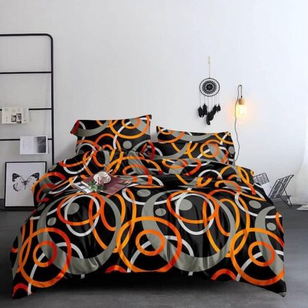 Multicolor Circle Duvet Set-100% Finest Cotton Doesn't Shred nor Fade, Breathable-Lightweight , Matching Pillowcases and Bedsheet Included( 4 by 6, 6 by 6, 6 by 7, 7 by7)