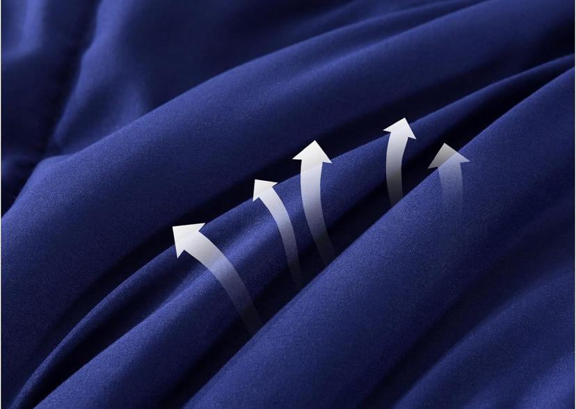 Royal Blue and Grey Reversible Duvet Set, Comfortable and Breathable, High Quality Fabric Purple Duvet + Bedsheet and Pillowcases Set (Sizes: 4 by 6, 6 by 6, 6 by 7, 7 by 7) - Image 3