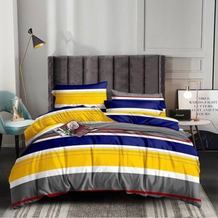 Multi Stripe Duvet Bedspread and Pillowcases Set