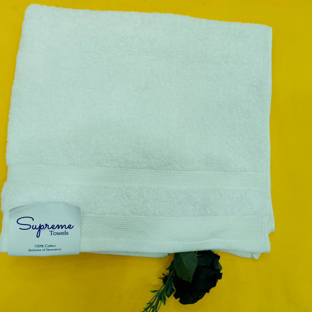 Supreme White Bath Towel, Thick Absorbent Towel 100% Cotton Bath Towel for Home, Hotel, Spa, Gym, Souvenir Large Bath Towel (26 x 58)