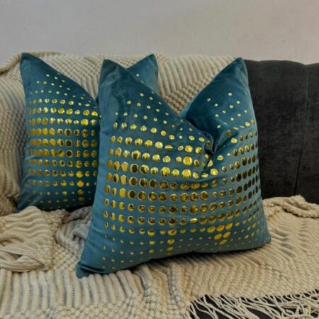 Decorative Green Polka Dot Throw Pillow for sale Gold Dot 18x 18 / 45cm x 45cm Square Home Bed Sofa Throw Pillow