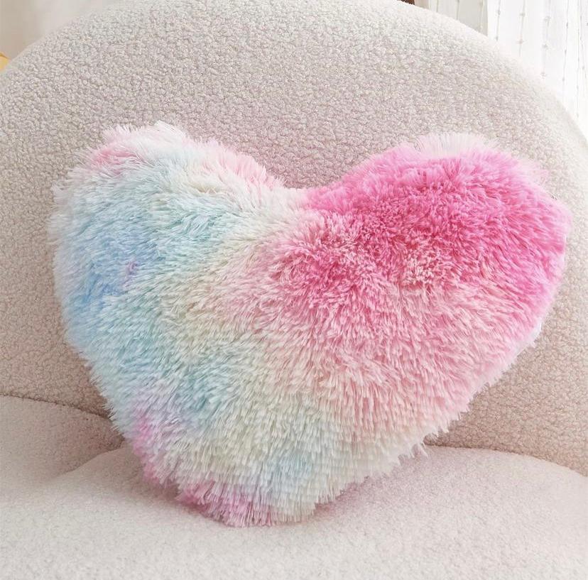 Tie-Dye Heart Throw Pillow for Decoration - Plush and Fluffy Throw Pillow for Living Room, Bedroom, Couch, Sofa Multipurpose