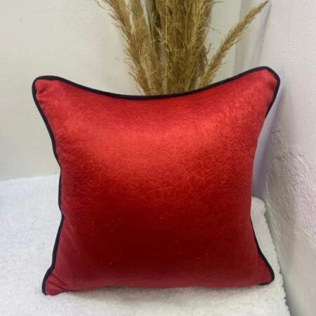 18x 18 Tomato Red with Black Piping Decoration Cover and Insert Perfect for Bedroom, Living Room, Car Office Throw Pillow