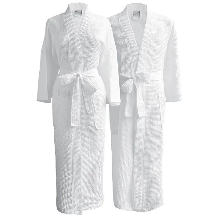 Waffle Quick Dry Unisex White Spa Home Hotel Bathrobe, Long Lightweight Waffle Weave Soft Robe
