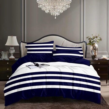 White and Blue Bedsheet Matching Pillowcases Soft Skin Friendly and Durable Sheet Set (4 by 6, 6 by 6, 6 by 7, 7 by 7)