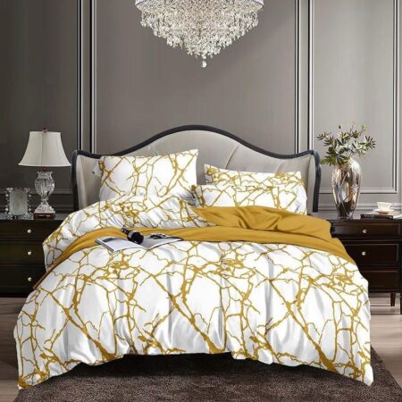 White and gold duvet set