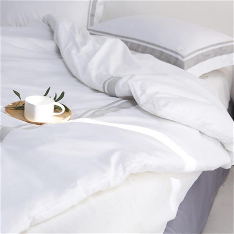 White Light Grey Duvet Set - High Quality Cotton White Bedding Set 4.5 by 6, 6 by 6, 6 by 7, Sizes - Image 4