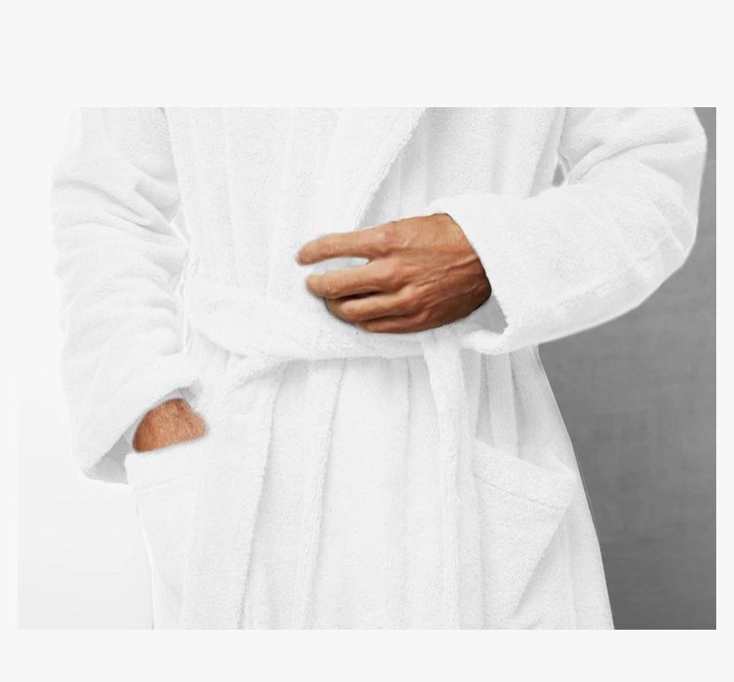 White Bathrobe and Slipper Set-Bathrobe for Men and Women, Soft and Highly Absorbent Bathrobe and Slippers for Hotels, Home, Spa, (One Size Fits All) - Image 3