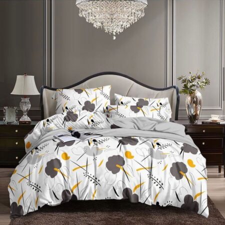 White Brown Duvet with Matching Pillowcases and Bedspread Set Doesn't Shred Nor Fade (4 by 6, 6 by 6, 6 by 7, 7 by 7)