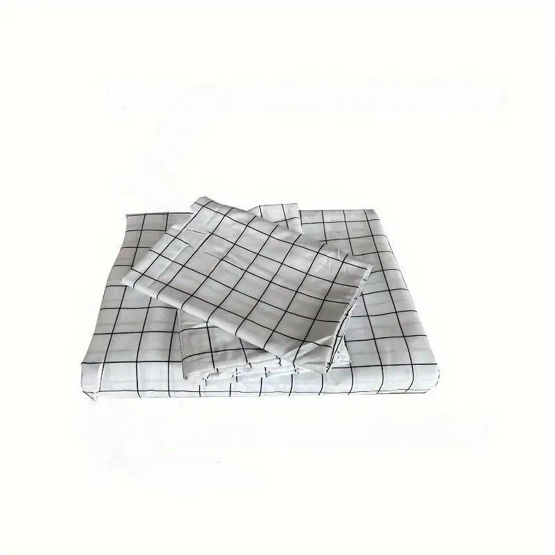 All Season Soft White Checkered Duvet Set, 6 Pieces Breathable Duvet with 4 Pillowcases and 1 Bedsheet Duvet Sets (4 by 6, 6 by 6, 6 by 7, 7 by 7 - Image 6