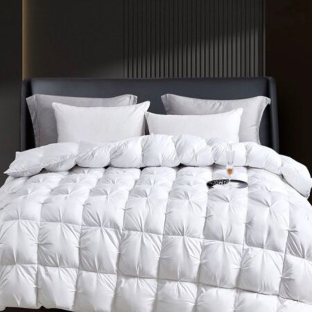 white double padded pintuck duvet