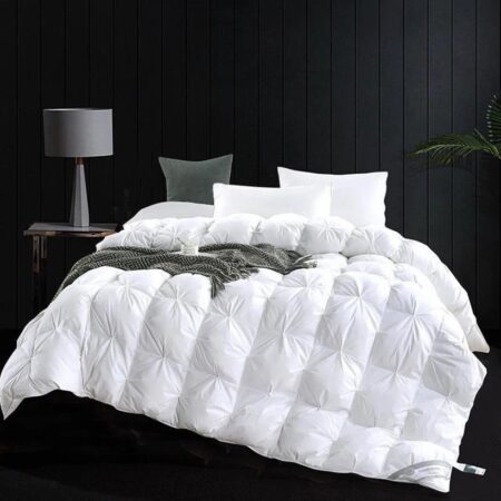 White Double Padded Pintuck Duvet Set 4by6, 6by6, 6by7, 7by7 Sizes, High Quality Soft and Breathable Pinch Pleated Pintuck Bedding Set