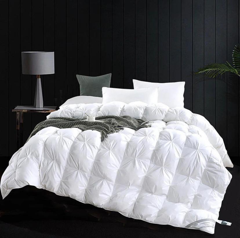 White Double Padded Pintuck Duvet Set 4by6, 6by6, 6by7, 7by7 Sizes, High Quality Soft and Breathable Pinch Pleated Pintuck Bedding Set