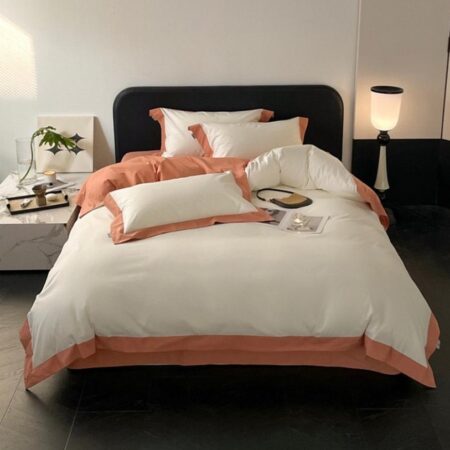 Orange Luxury Duvet and Duvet Cover Set, Luxury Quality Pure Polish Cotton, Ultra Soft Breathable and Washable 1 Double Padded Duvet, 1Duvet Cover, 1 Bedspread and 2/4 Matching Pillowcases Set 4 by 6, 6 by 6, 6 by 7, 7 by 7 Sizes