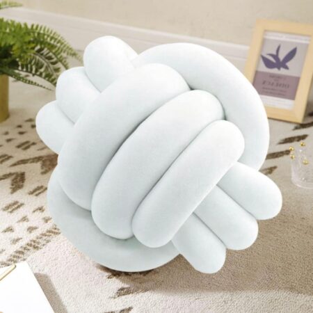 Fluffy Knot Ball Pillows - Decorative Plush throw Pillow for Bed Couch Sofa Living Room Bedroom Car Handmade Plush Knot Throw Pillow