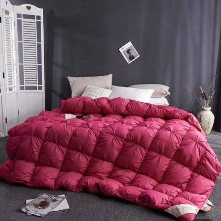 wine double padded pintuck duvet