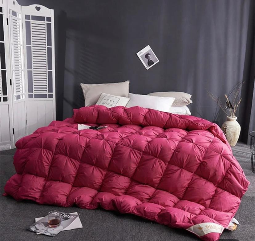 wine double padded pintuck duvet