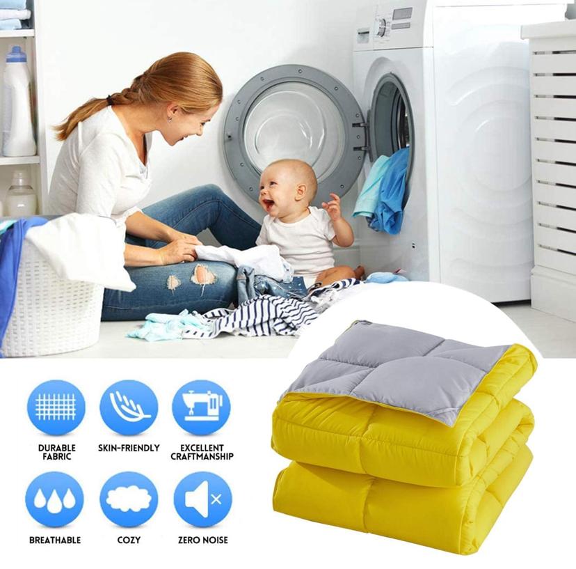 Plain Yellow Reversible Duvet Set, 1 Duvet +1 Bedsheet and 2/4 pillowcases 4 x 6, 6 x 6, 6 x7, 7 x 7 - Image 4