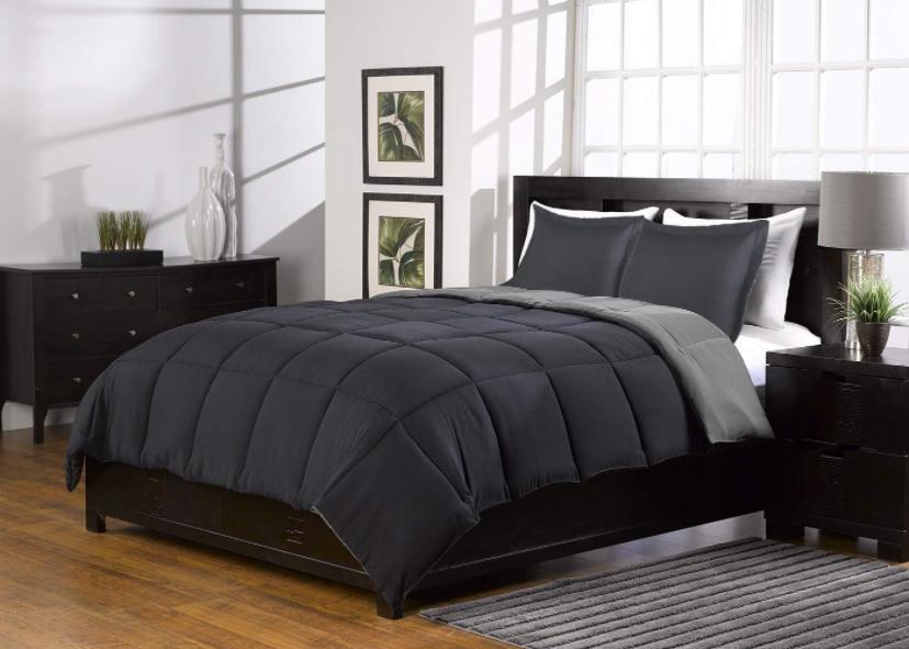 black ad grey duvet cover