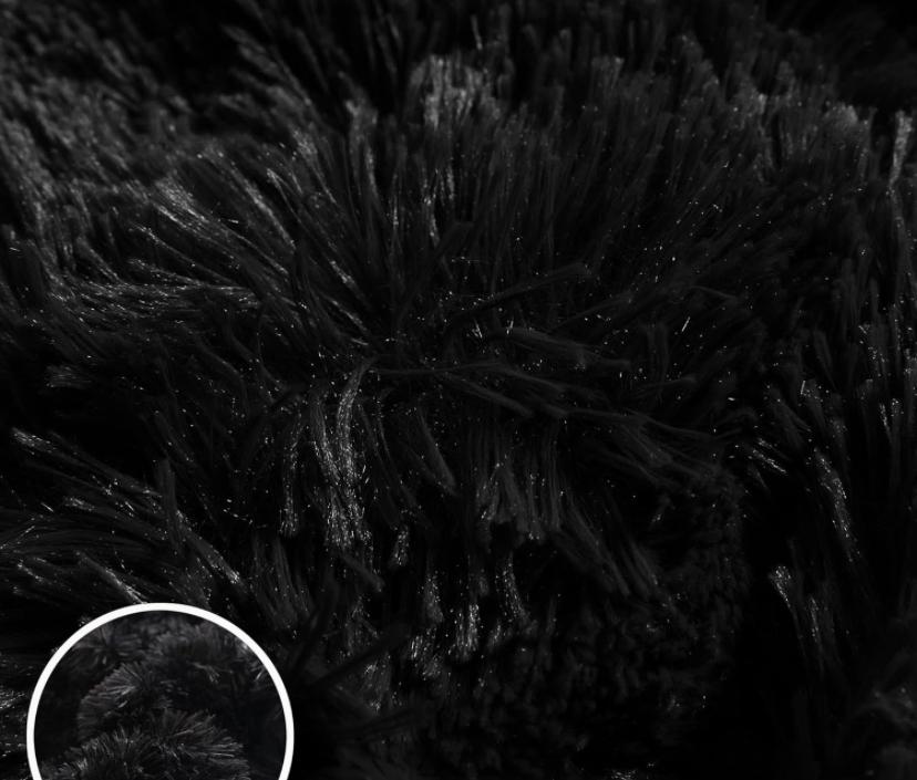 Faux Fur Shaggy Duvet Set - Super Soft Fluffy and Cozy Fur Bedding Set 4/6 Piece 1 Duvet, 1Besheet 2/4 Matching Pillowcases Set (4by6/ 6by6/ 6by7/ 7by7 Sizes, Black Color - Image 3