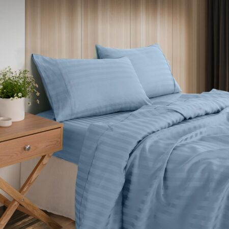 Blue stripe duvet set