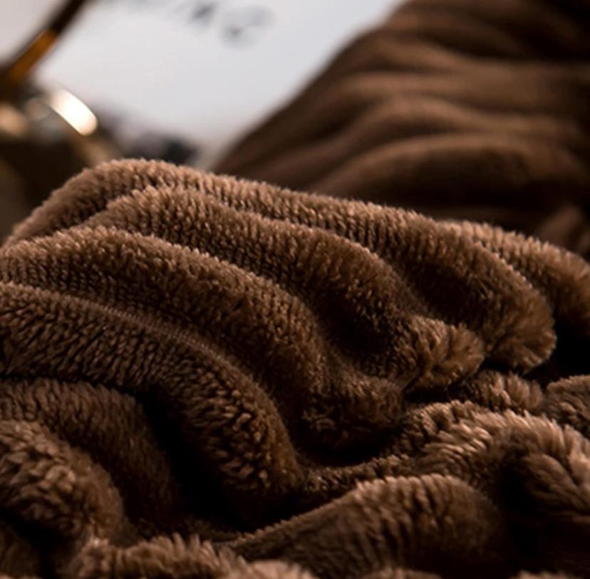 Luxurious Imported Stripe Fur Bedding Set – Super Fluffy, Fade-Resistant, and Easy to Wash with Detachable Duvet Cover, Bedspread and Pillowcases Available in 4 by 6, 6 by 6, 6 by 7, 7 by 7 Sizes, Brown - Image 5