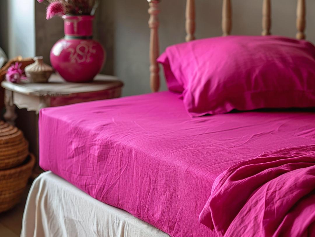 All Season Fuchsia Duvet Set 4 by 6, 6 by 6, 6 by 7, 7 by 7 Sizes, Soft, Quality and Breathable 4/6 Pcs 1Duvet, 1Bedsheet and 2/4 Matching Pillowcases Set (Fuchsia Pink Color) - Image 9