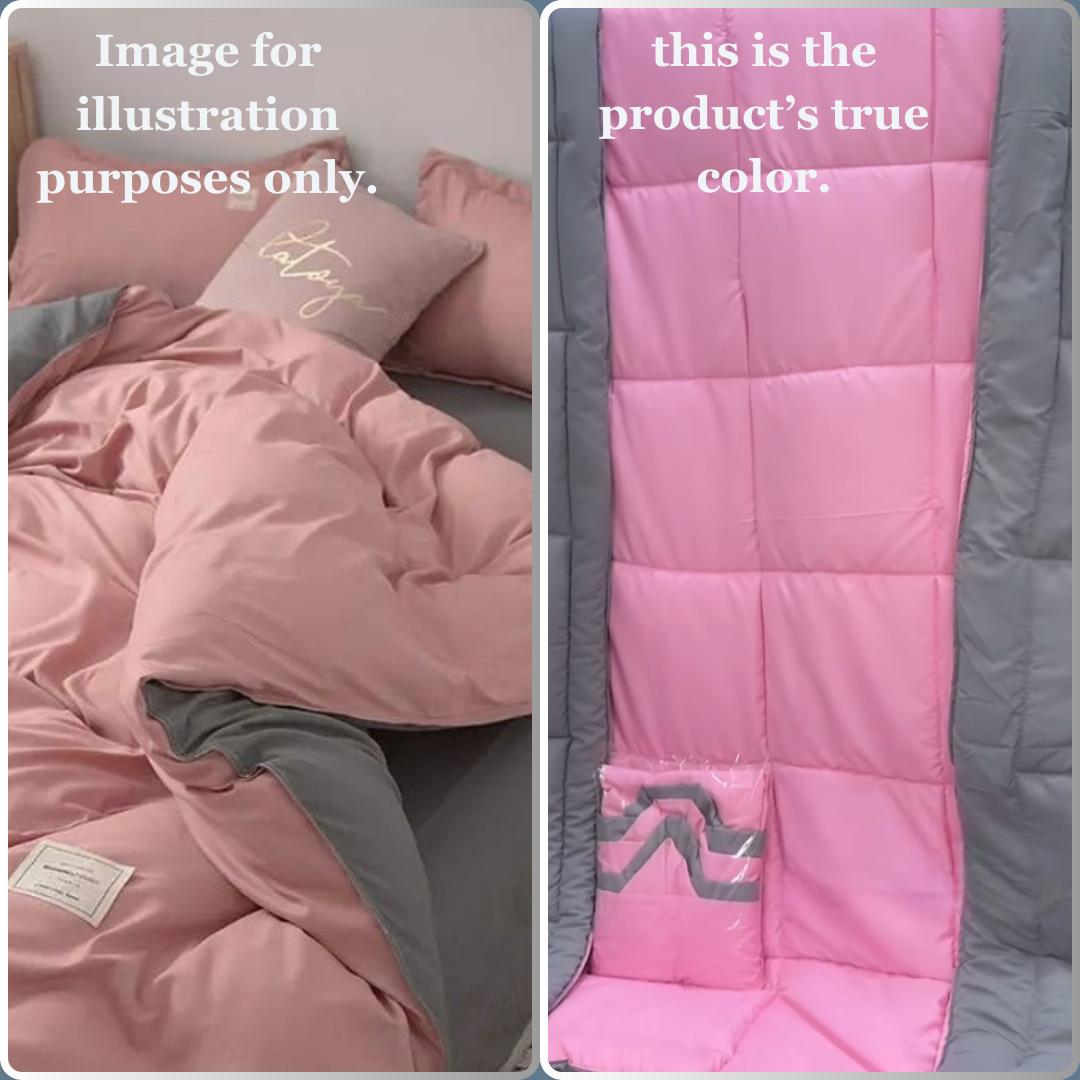 All Season Pink Reversible Duvet Set, Soft Breathable and Skin Friendly Bedding Set, 4/6-Piece 1 Duvet + 1 Bedsheet and 2/4 Matching Pillowcases Set (4by6, 6by6, 6by7, 7by7 Sizes) - Image 4