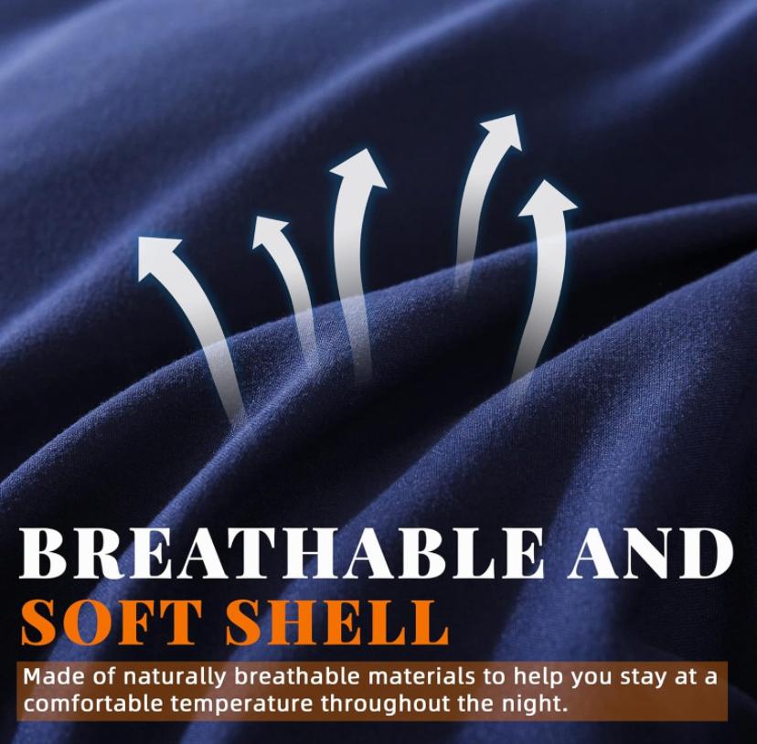 Royal Blue Duvet Set, All Season Soft Breathable Royal Blue and Grey Reversible Duvet with 1 Bedsheet and 2/4 Matching Pillowcases in 4by6/ 6by6/ 6by7/ 7by7 Sizes - Image 3