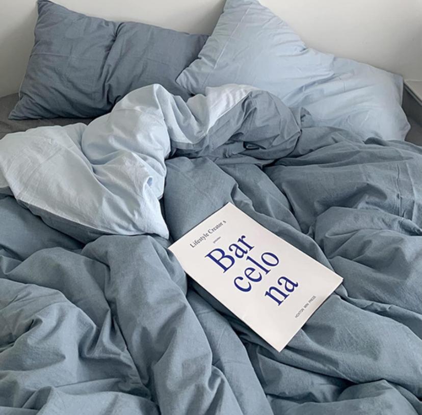 All Season Solid Blue Duvet Set, Breathable Quality and Soft Reversible Bedding Set, 4/6 Piece Set in 4 by 6/ 6 by 6/ 6 by 7/ 7 by 7 Sizes - Image 3